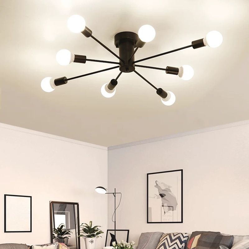 Valentina Moderne Globe LED Plafondlamp Zwart Metaal Slaapkamer Woonkamer
