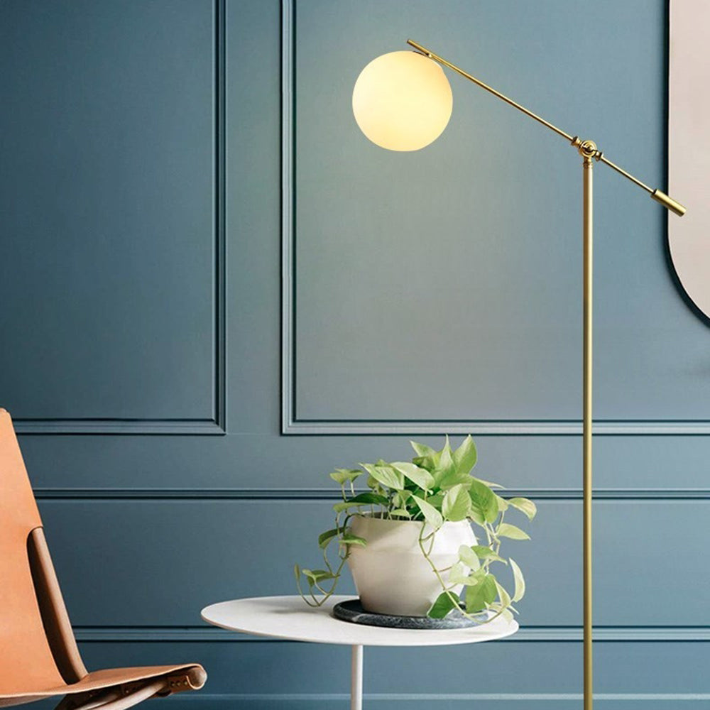 Valentina Moderne Bolvormige Vloerlamp Goud Metaal/Glas Slaapkamer