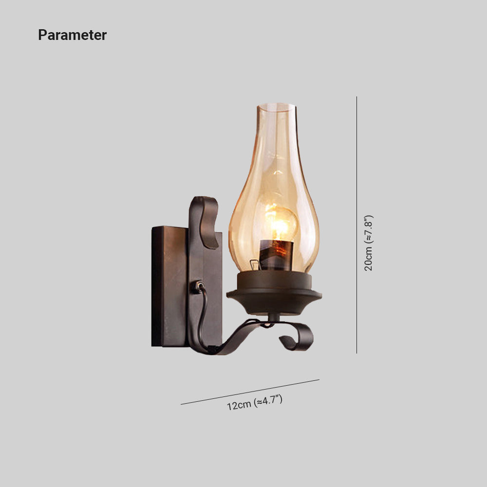 Alessio Vintage Design Kaars Wandlamp Hout Metalen Woon/Slaapkamer