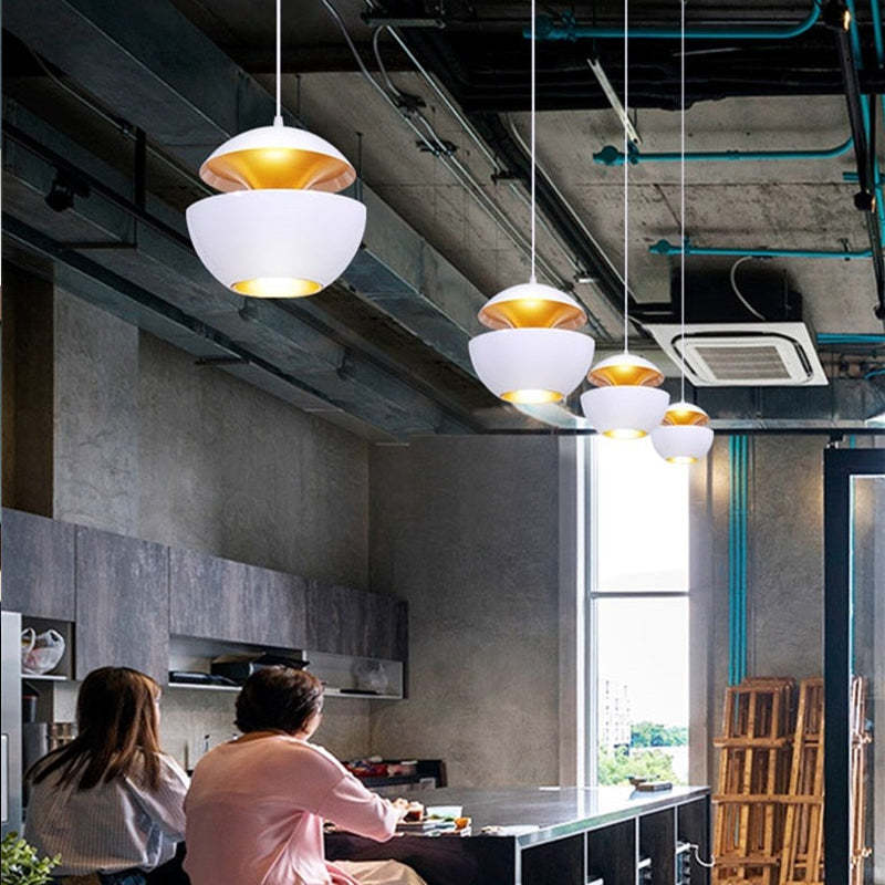 Nazifa Modene LED Hanglamp Zwart/Wit Metaal Slaap/Eet/Woonkamer