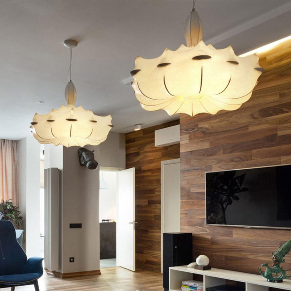 Renée Moderne Bloem LED Hanglamp Metaal/Stof Wit Slaap/Woon/Eetkamer