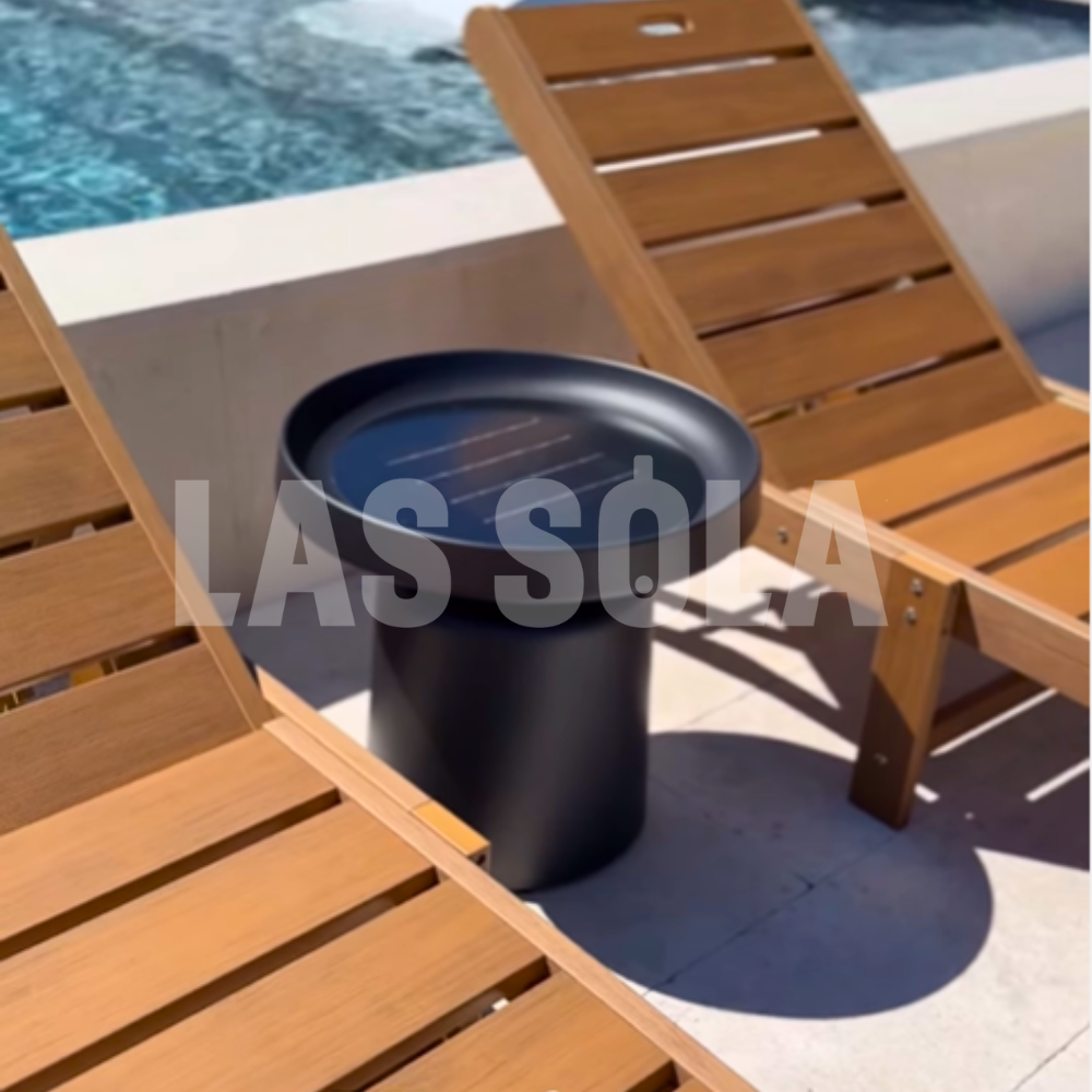 Pena Design Oplaadbaar/Zonne-Energie Buitenlamp Zwart Metaal Tuin/Balkon