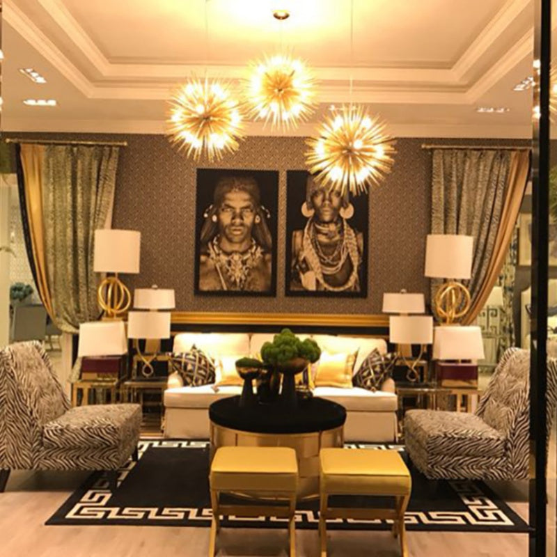 Colon Moderne LED Kroonluchters Goud Metaal Eetkamer/Woonkamer/Bedkamer