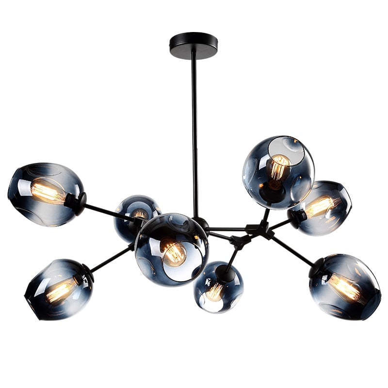 Valentina Moderne Bubbel LED Hanglamp Metaal/Glas Zwart/Goud Woonkamer/Slaapkamer