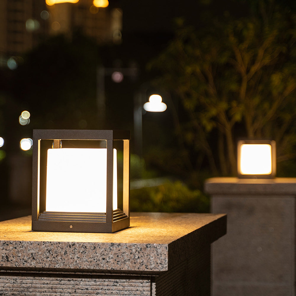 Orr Moderne LED Vierkant Buitenlamp Zonne Metaal/Acryl Zwart Tuin/Stoeprand/Balkon