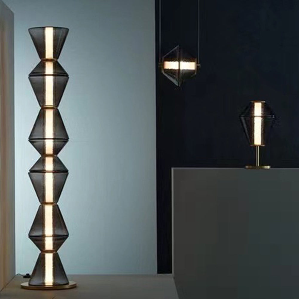Evette Scandinavisch Modern LED Hanglamp/Vloerlamp/Tafellamp Zwart Metaal/Glas