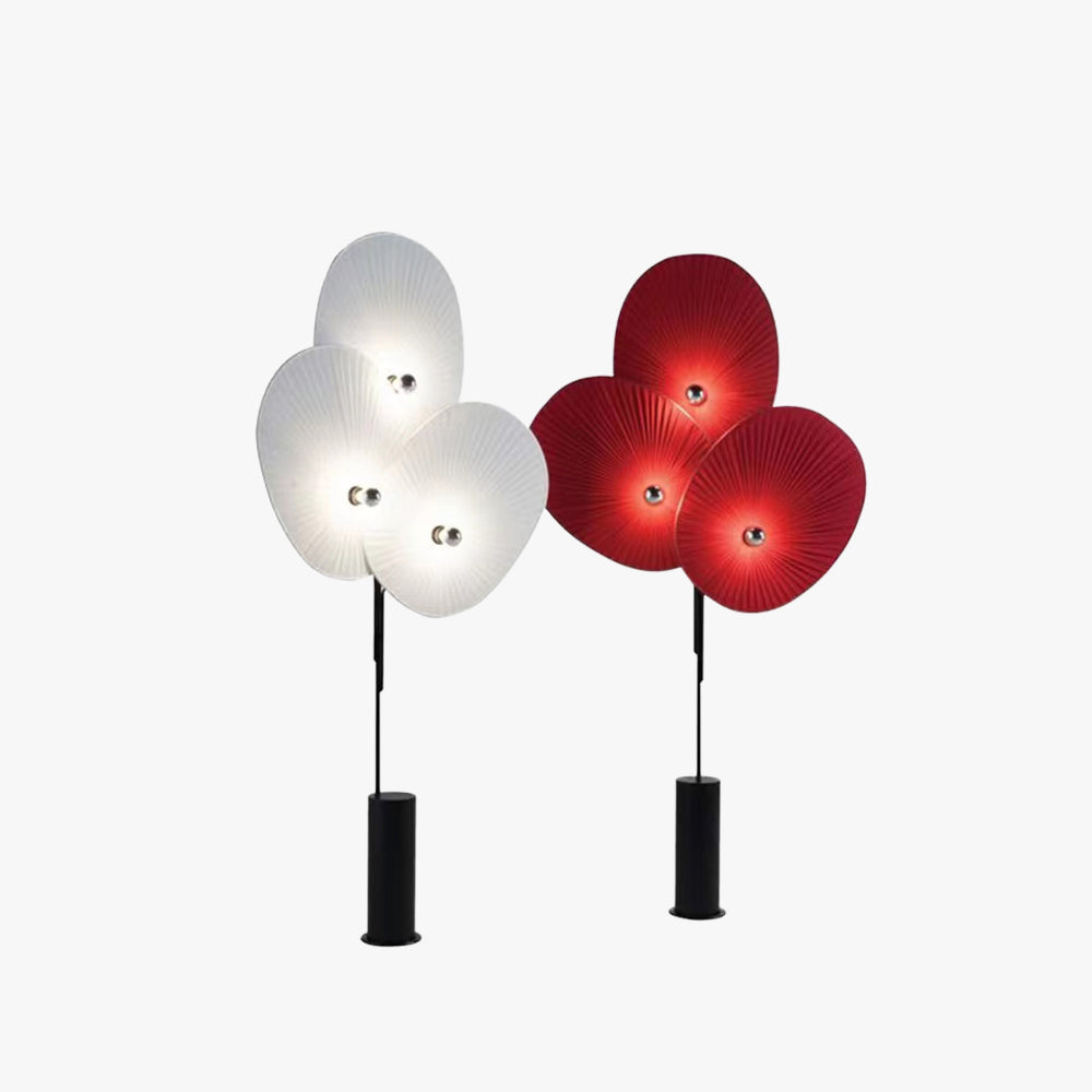 Renée Moderne Art Deco Metaal/Stof Vloerlamp Wit/Rood