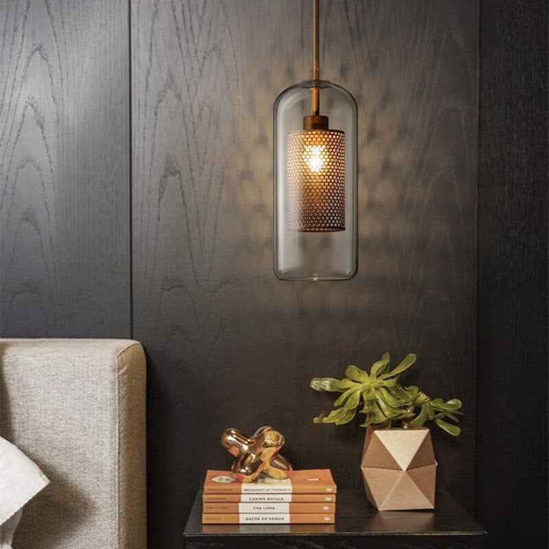 Oneal Retro Ronde LED Hanglampen Gouden Metaal Glas Woonkamer