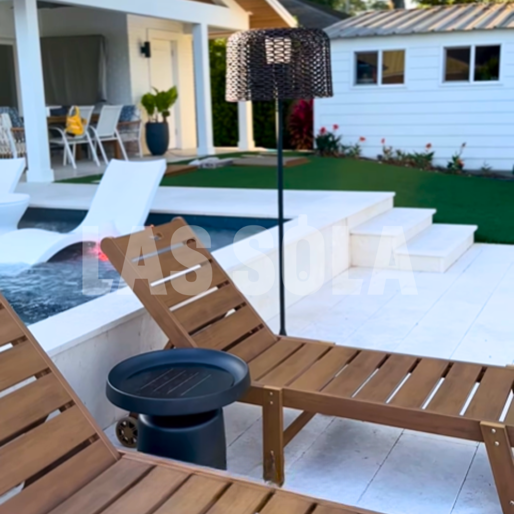 Pena Design Oplaadbaar/Zonne-Energie Buitenlamp Zwart Metaal Tuin/Balkon