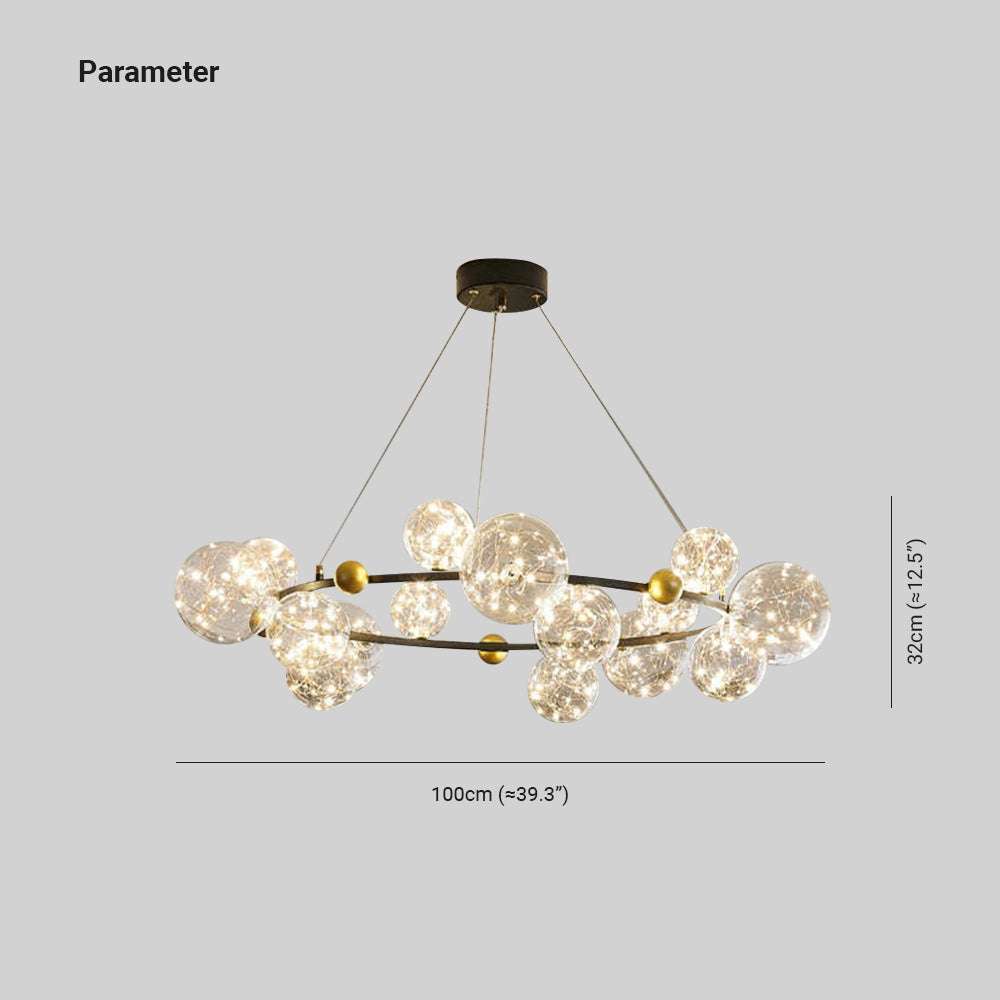 Valentina Modern Cirkel Round Metaal Glas Hanglampens Woonkamer Slaapkamer