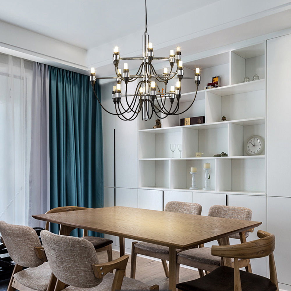 Alessio Retro Design Hanglamp Lineaire Metalen Zwart Eet/Woonkamer