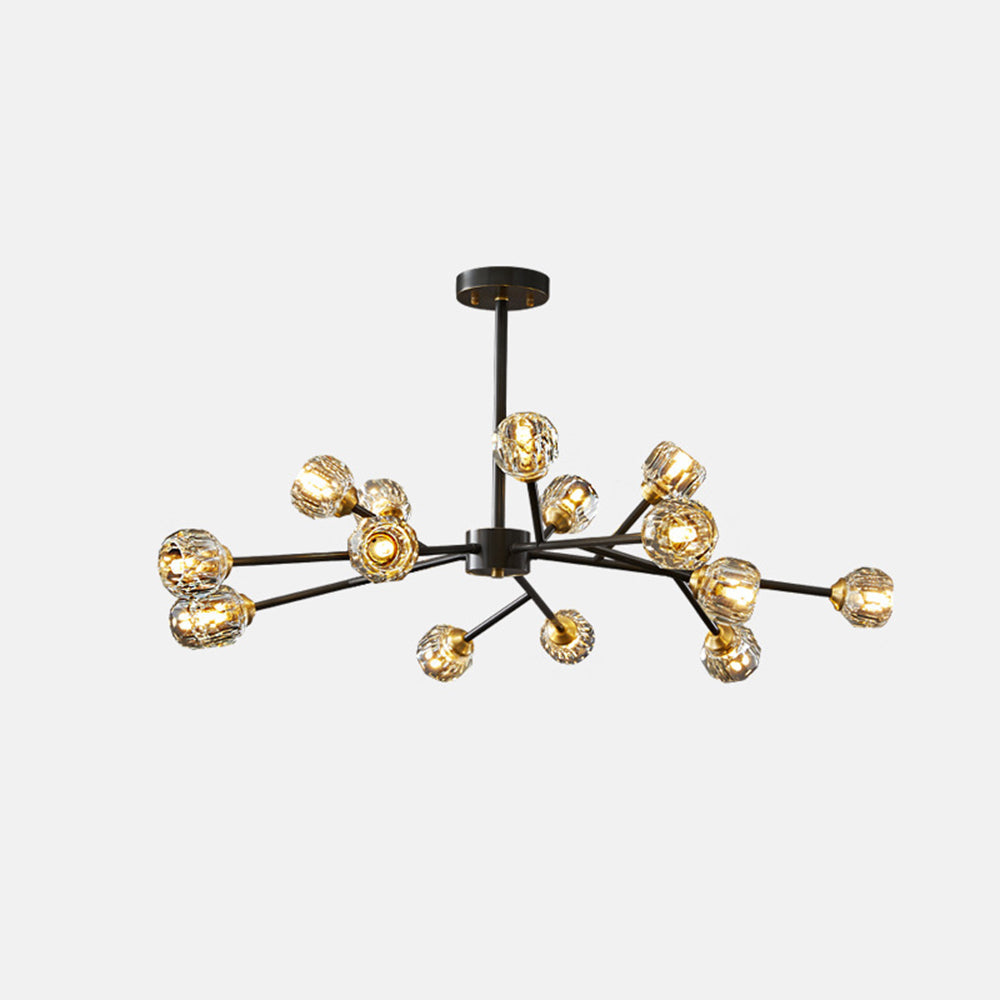 Valentina Moderne Design LED Hanglamp Geblazen Metaal/Kristal Goud Slaap/Eetkamer