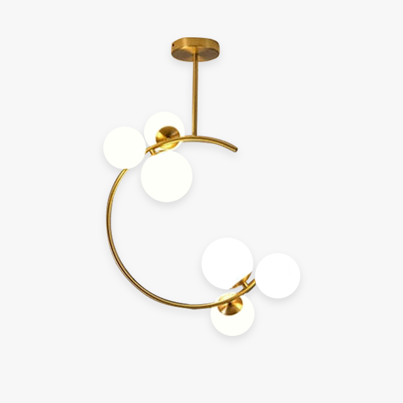 Valentina Moderne Bubble Moon Hanglampen Goud Metaal Glas Slaapkamer