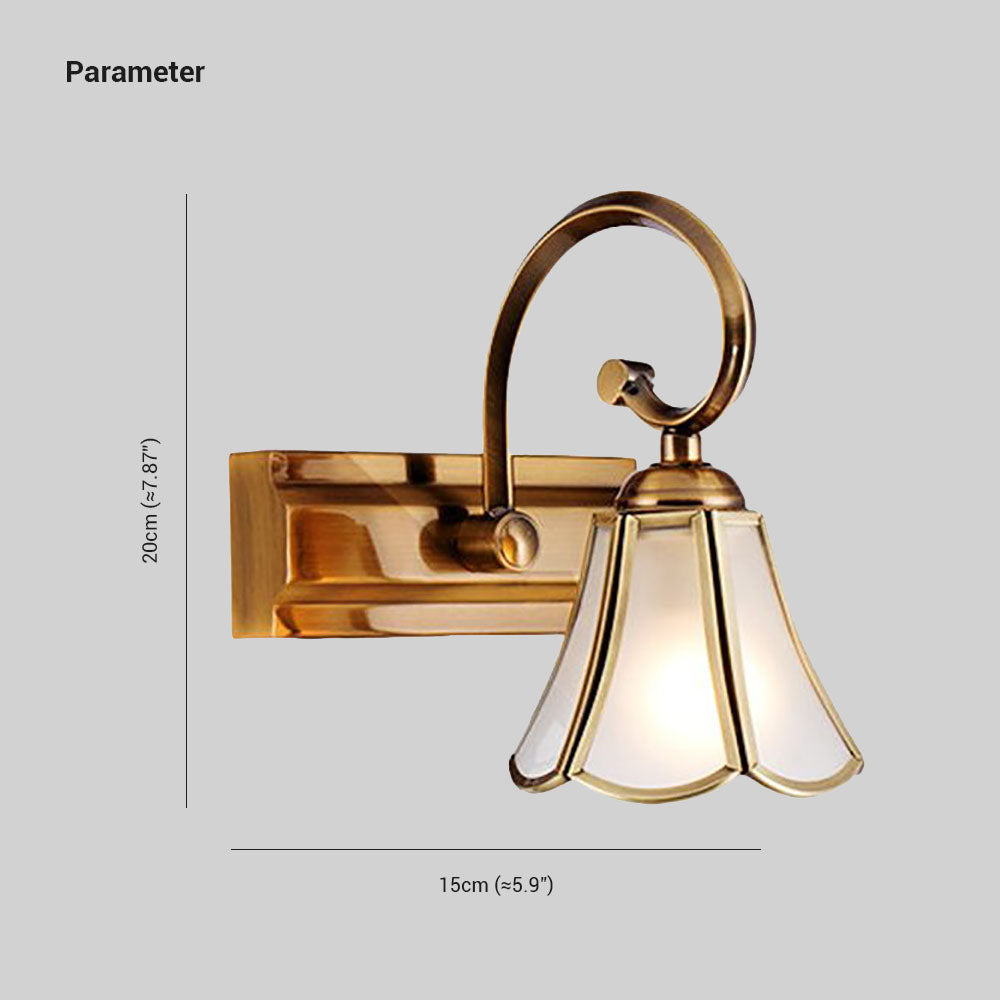 Félicie Vintage Design LED Wandlamp Bloem Metaal/Glas Goud Keuken Eetkamer/Woonkamer
