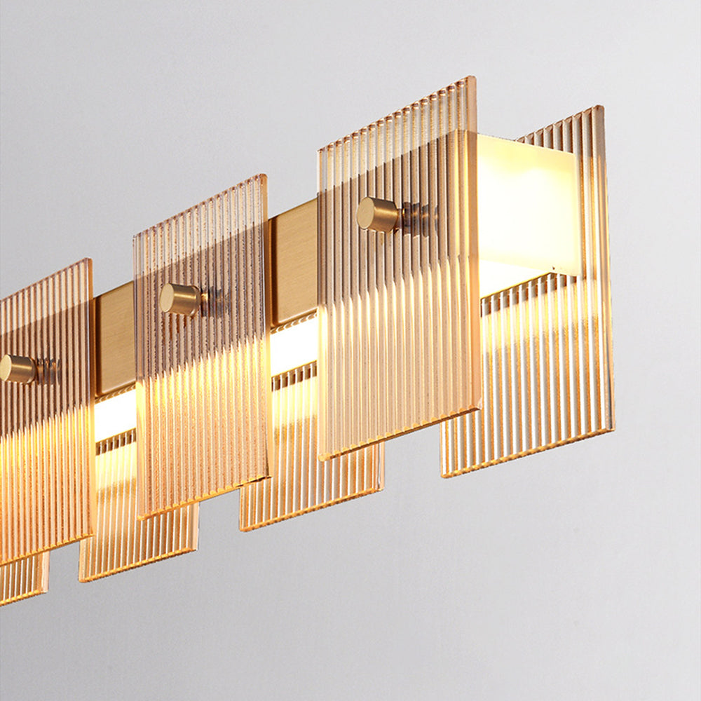 Evette Moderne Minimalistische Rechthoekige Hanglamp Metaal/Glas Goud Slaap/Eetkamer