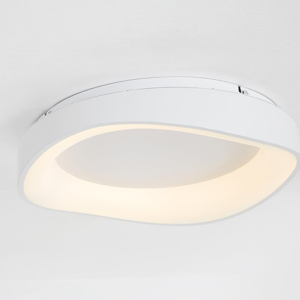 Arisha Modern Wave Flush Mount Ceiling Light, Living Room, White
