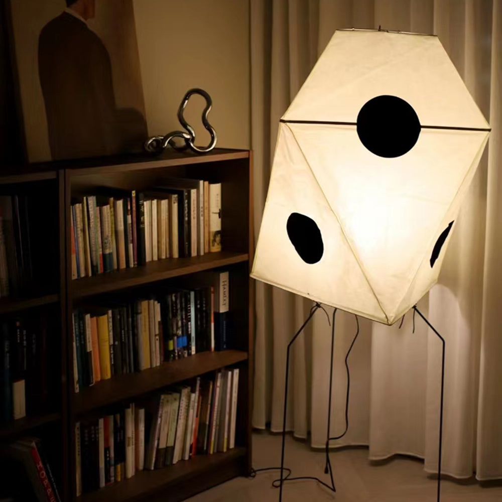 Renée Design LED Vloerlamp Wit Zwart Metaal Papier Slaapkamer