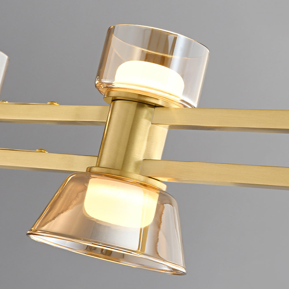 Evette Moderne Design Lineaire Hanglamp Metalen/Glas Zwart/Goud Eetkamer