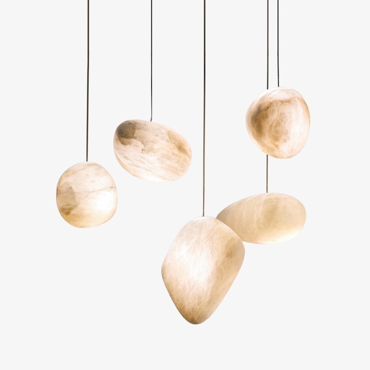 Nivisaya kiezelvormige albasten hanglamp