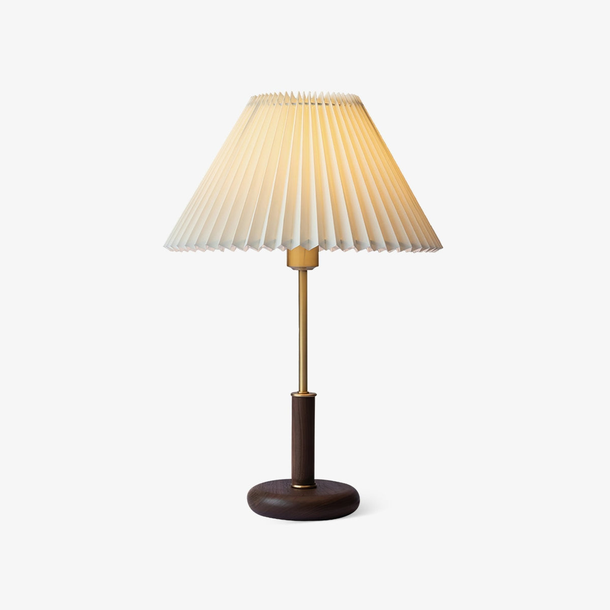 Fiora geplooide tafellamp van walnoot