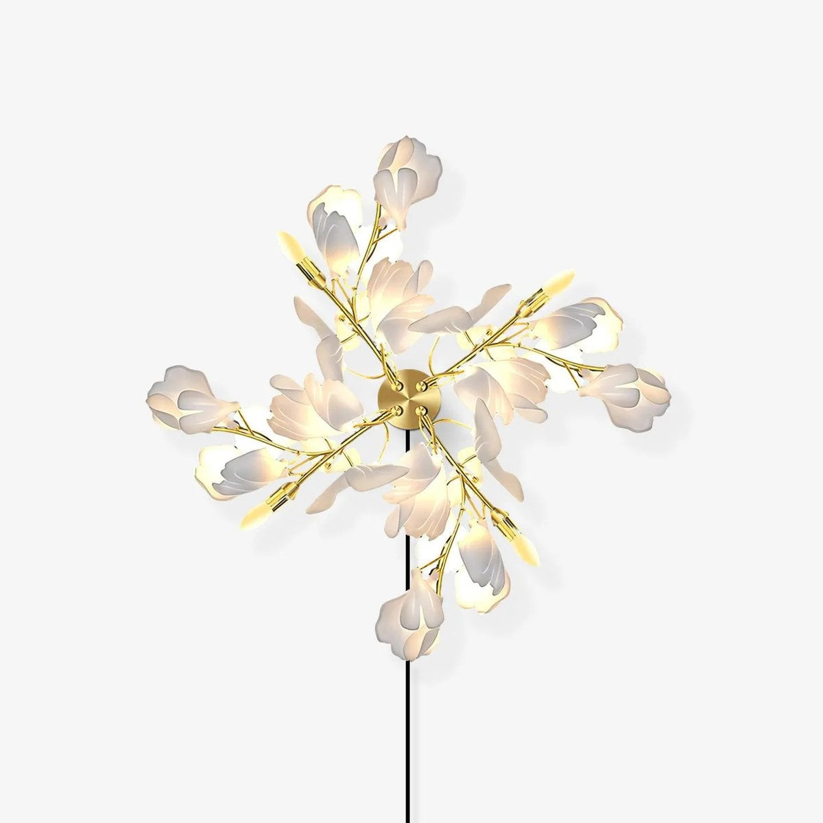 Solivaya wandlamp Gingko Flowers messing