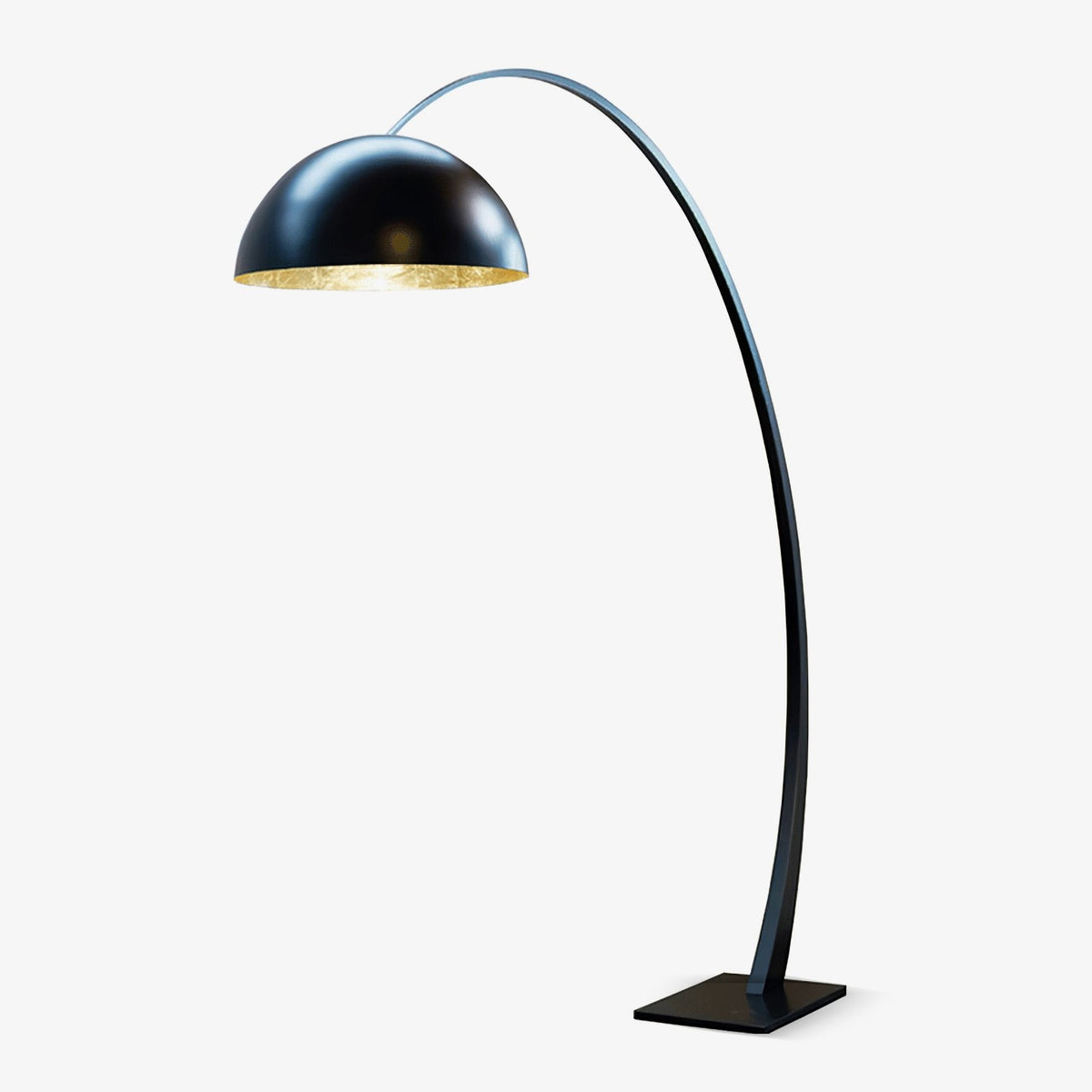 Cutalus gebogen vloerlamp in zwart