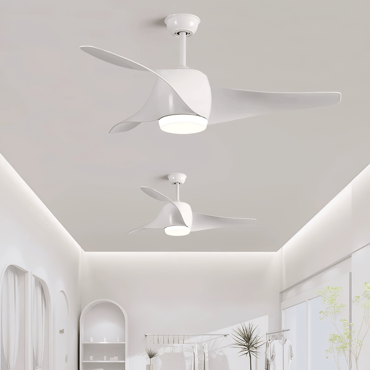 Umber plafondventilator met verlichting