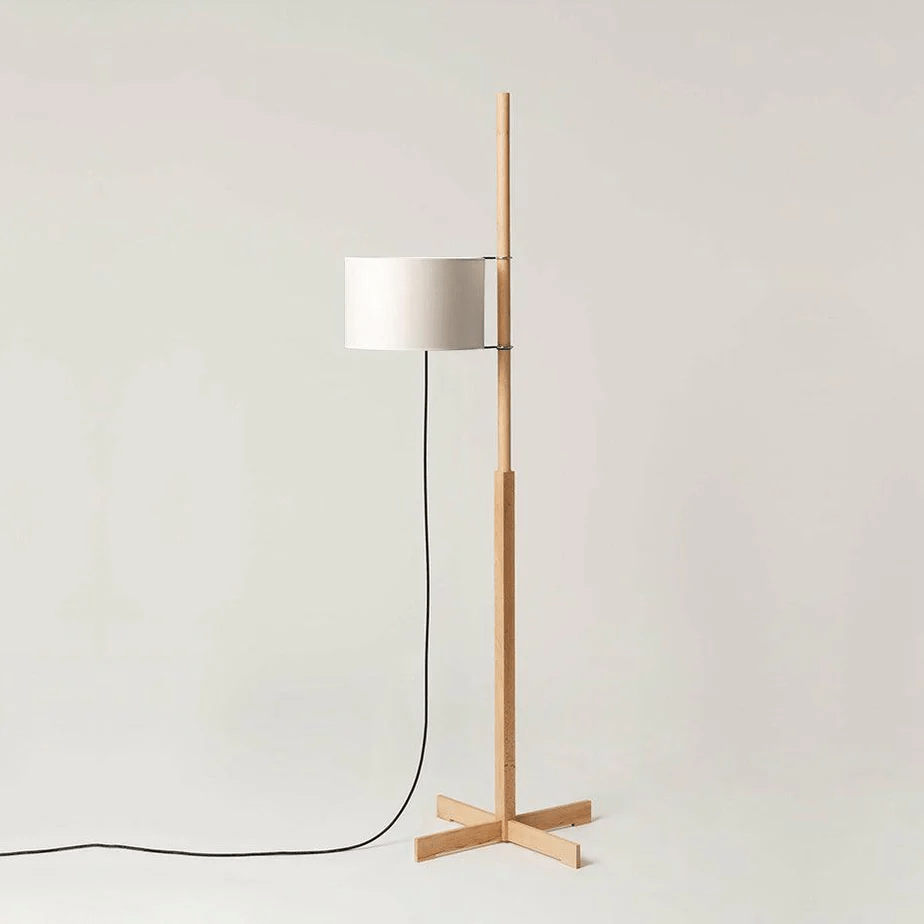 Jex Houten Stoffen vloerlamp