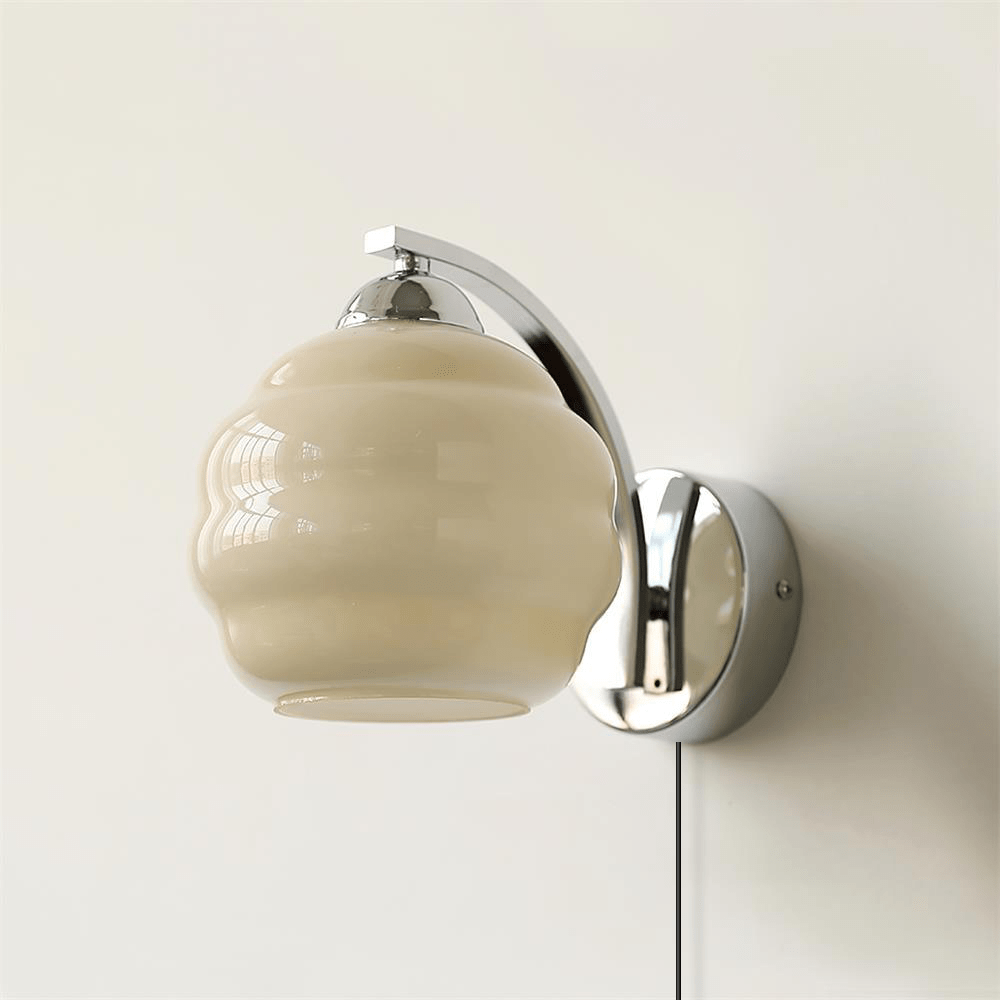 Eiraaine wandlamp Art Deco glas Chroom