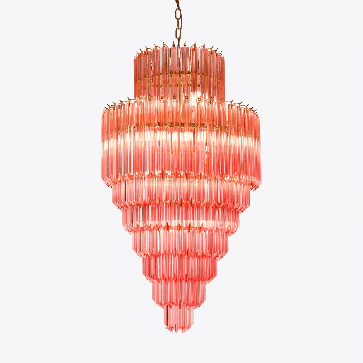 Liororelle Kroonluchter van glas Amber Diamantglas Gelaagd Retro