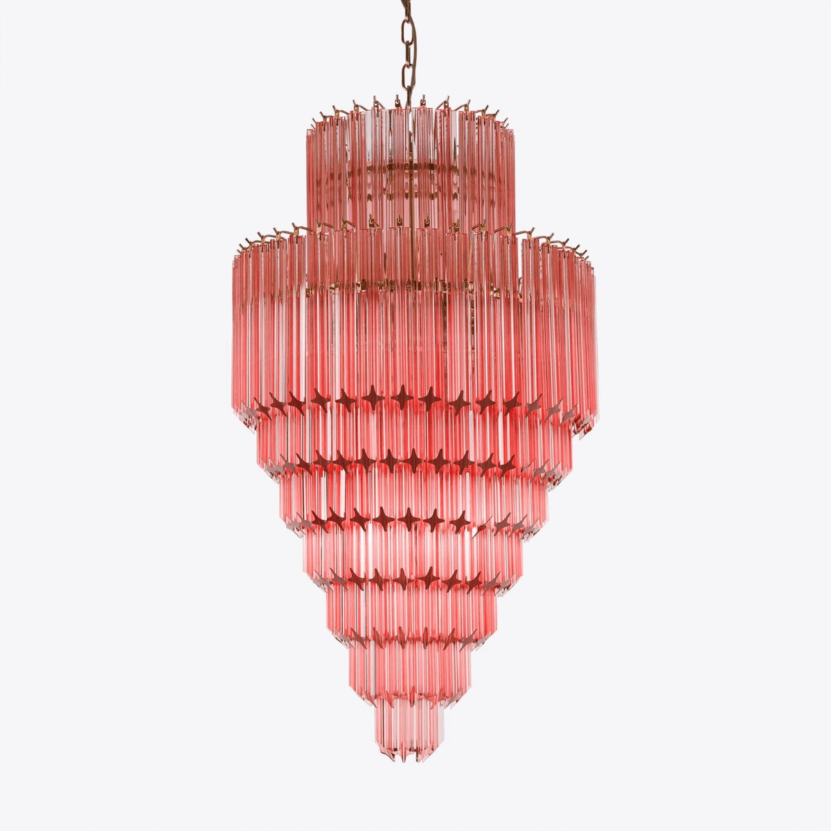 Liororelle Kroonluchter van glas Amber Diamantglas Gelaagd Retro
