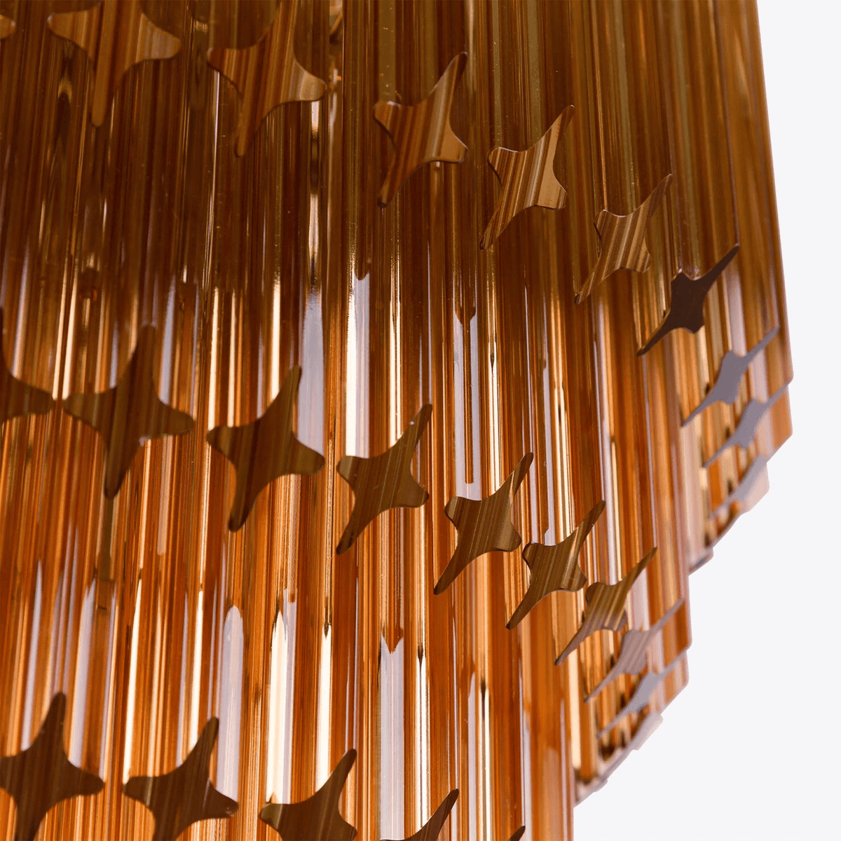 Liororelle Kroonluchter van glas Amber Diamantglas Gelaagd Retro