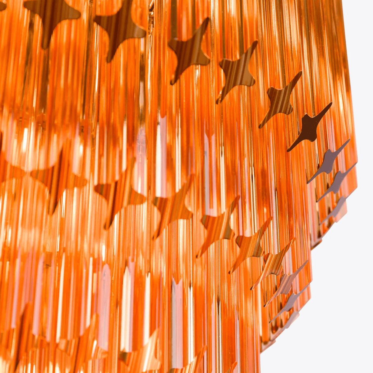 Liororelle Kroonluchter van glas Amber Diamantglas Gelaagd Retro