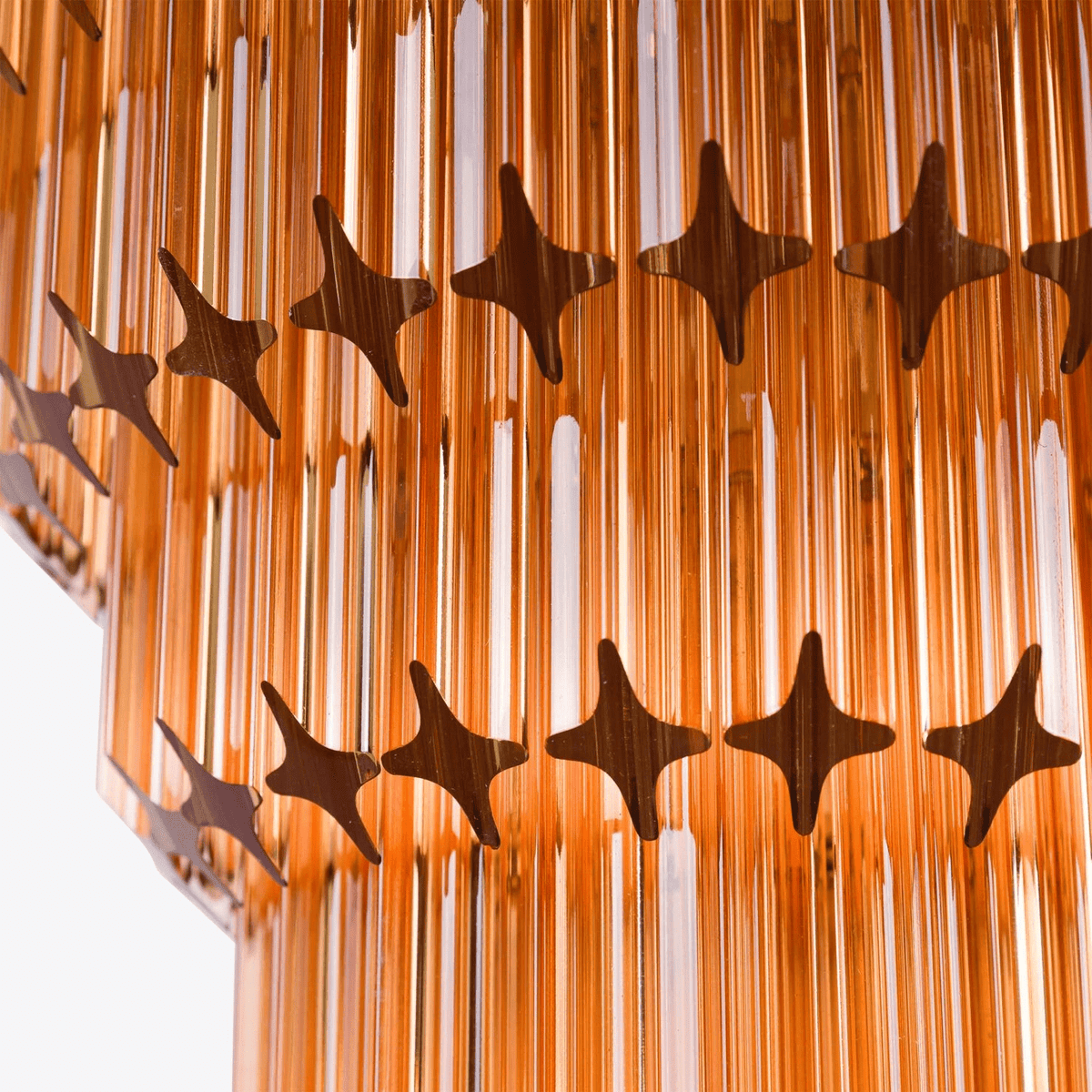Liororelle Kroonluchter van glas Amber Diamantglas Gelaagd Retro