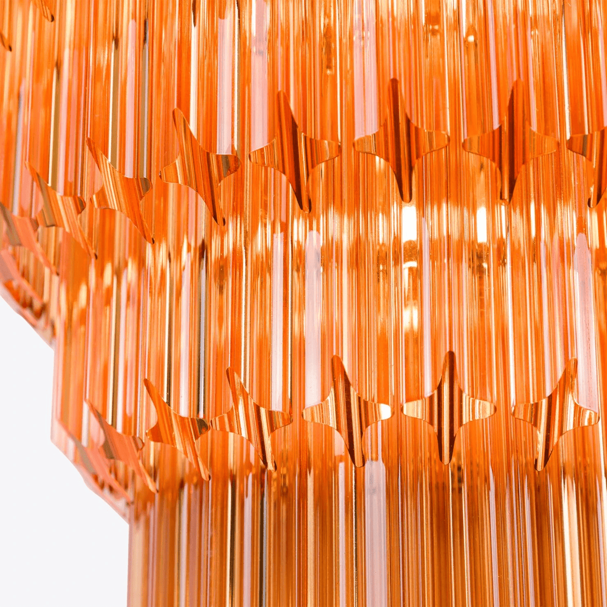 Liororelle Kroonluchter van glas Amber Diamantglas Gelaagd Retro