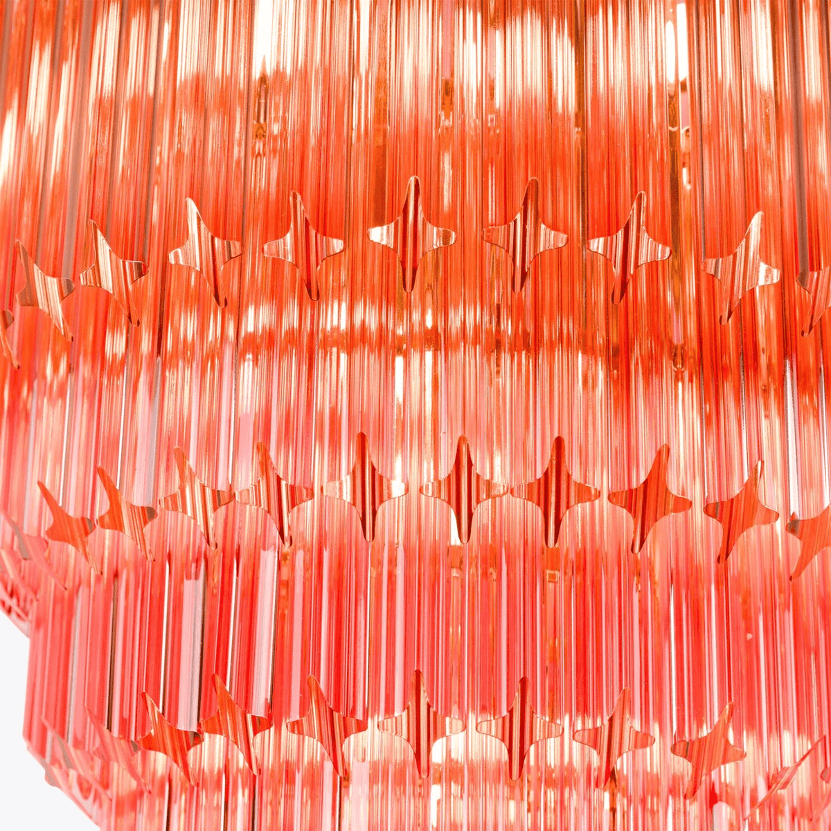 Liororelle Kroonluchter van glas Amber Diamantglas Gelaagd Retro