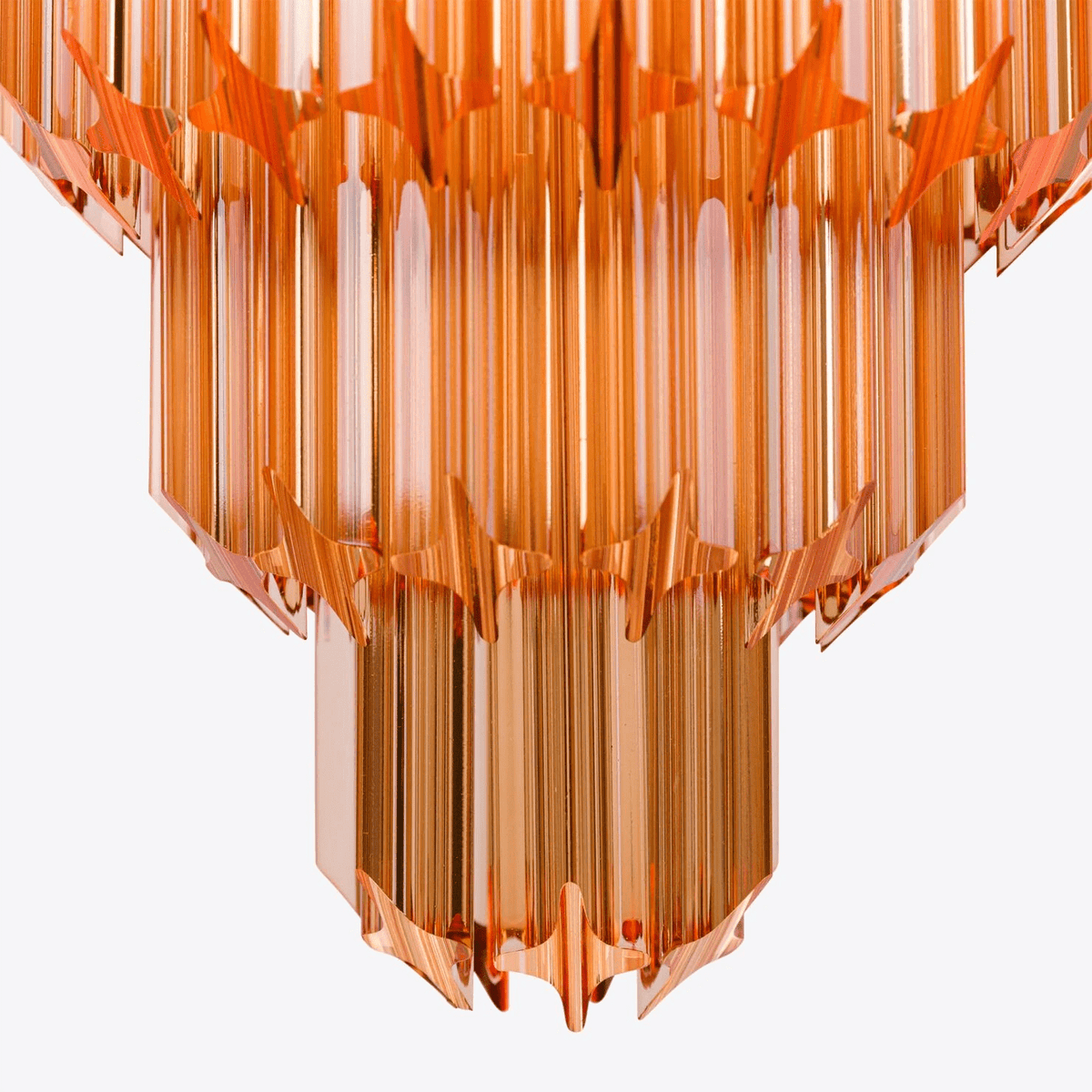 Liororelle Kroonluchter van glas Amber Diamantglas Gelaagd Retro