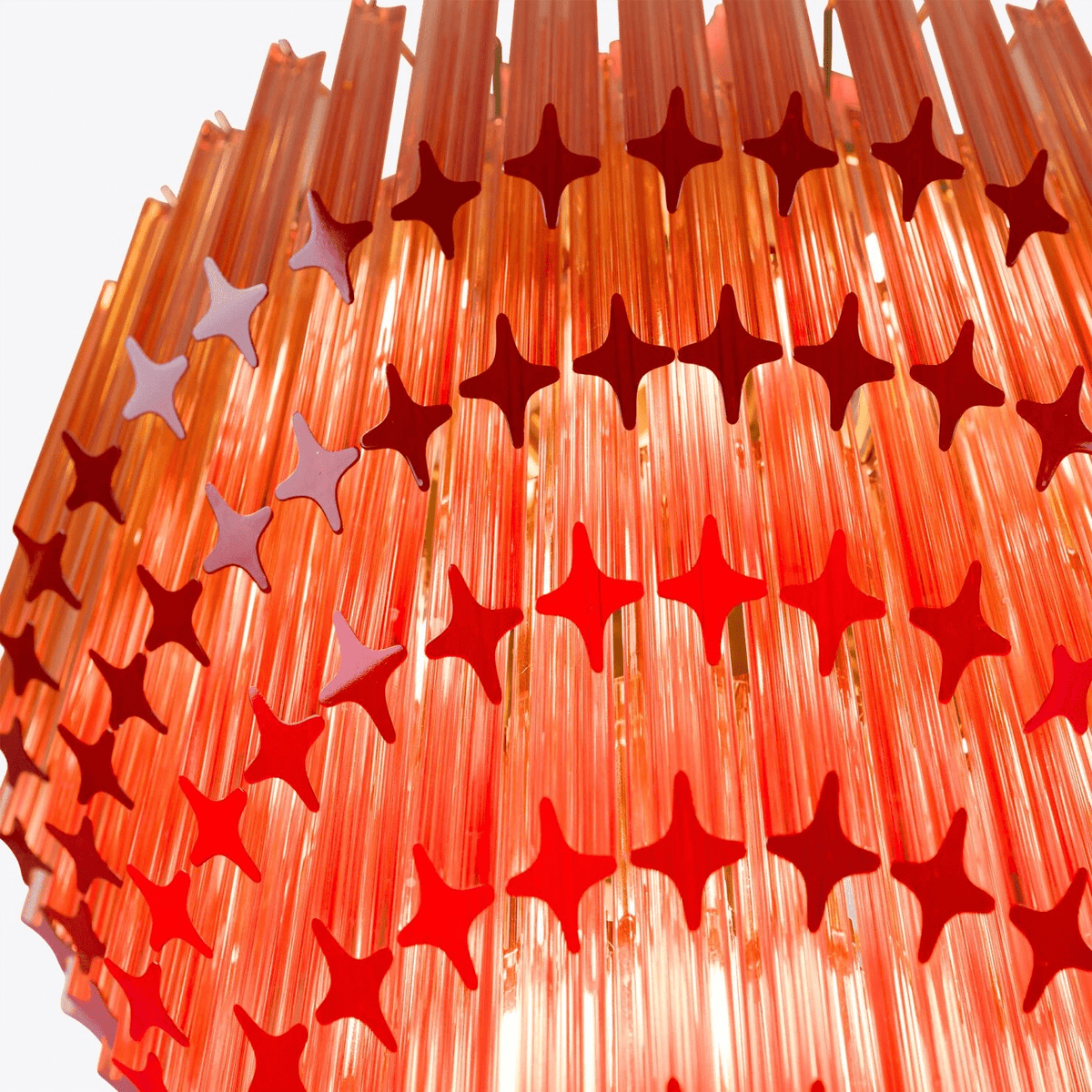 Liororelle Kroonluchter van glas Amber Diamantglas Gelaagd Retro