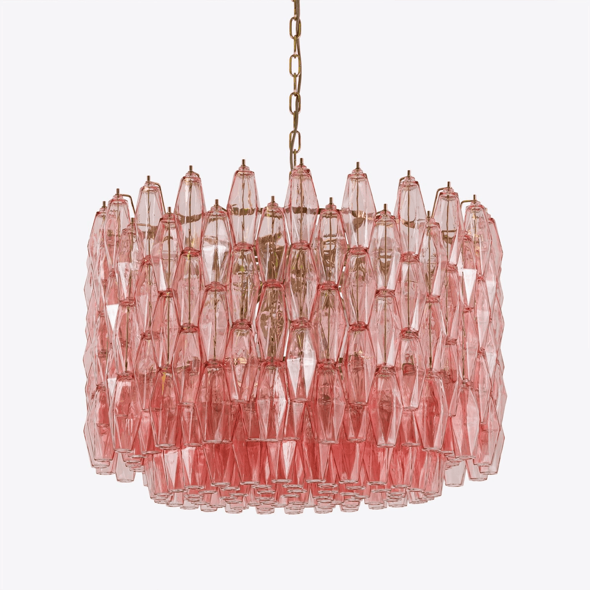 Celenella Kroonluchter van glas Cilinder Amberglas Elegante Goudkleurige Afwerking