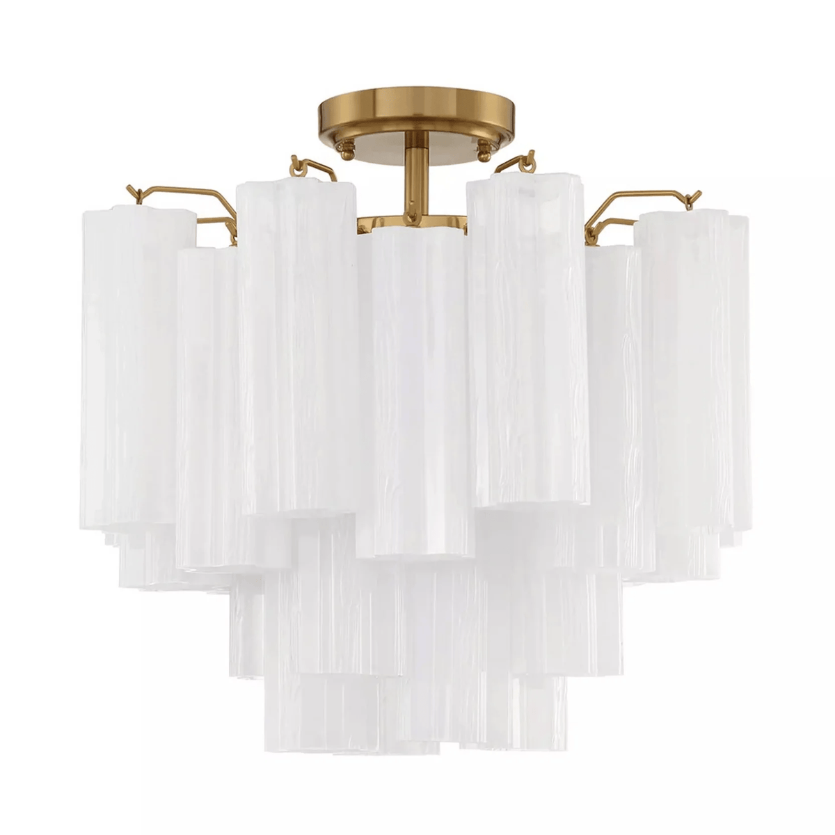 Eirerise plafondlamp met heldere Murano-glasbuizen handgemaakt