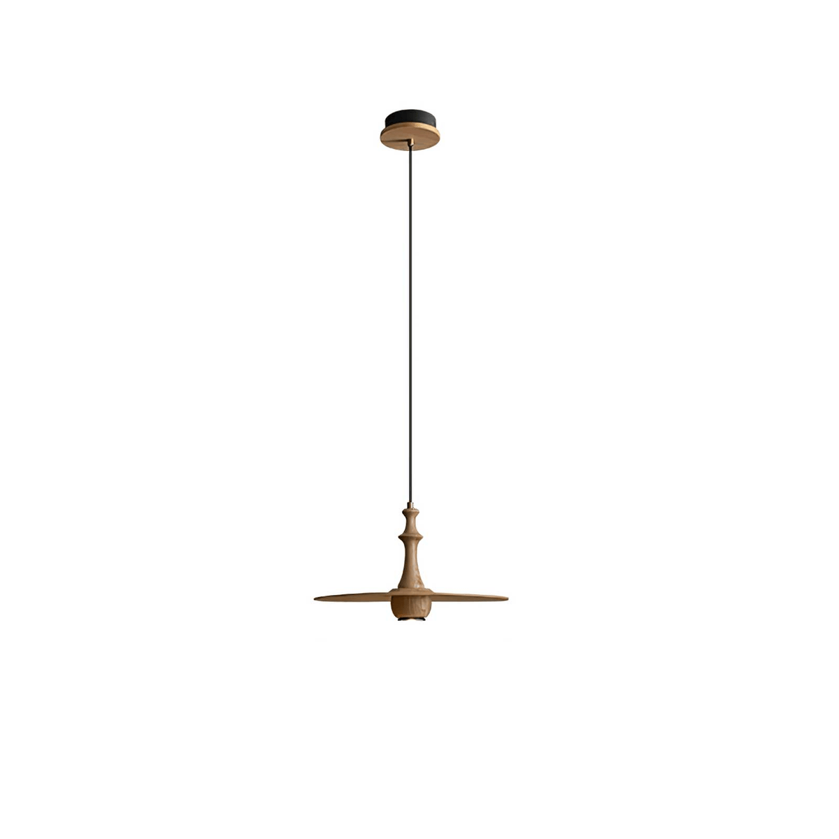 Spindle houten hanglamp met draaiend ontwerp