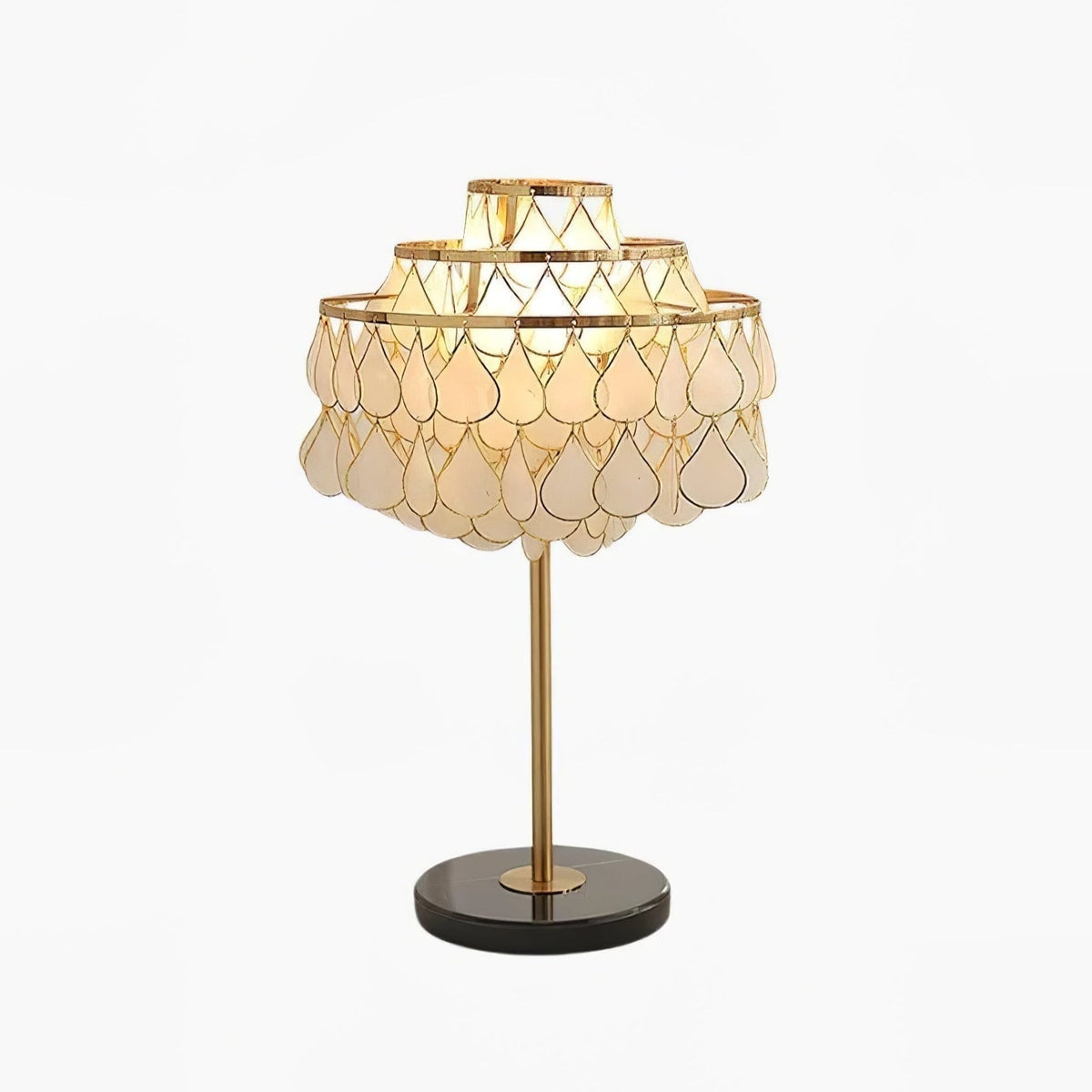 Jacob luxe Teardrops Schelp-tafellamp
