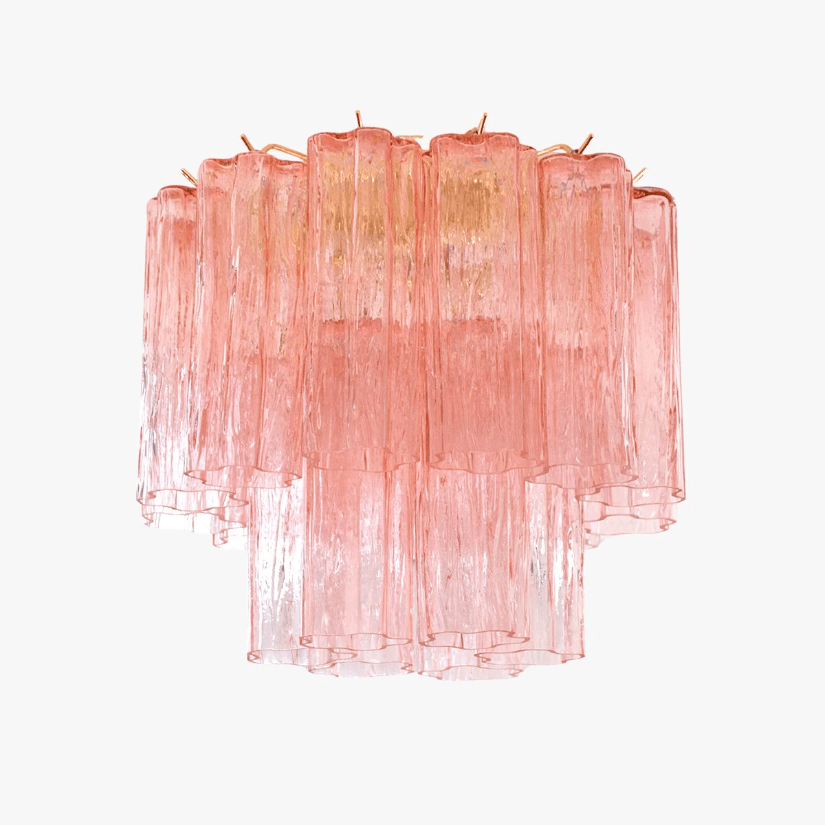 Serin plafondlamp in roze watervalstijl