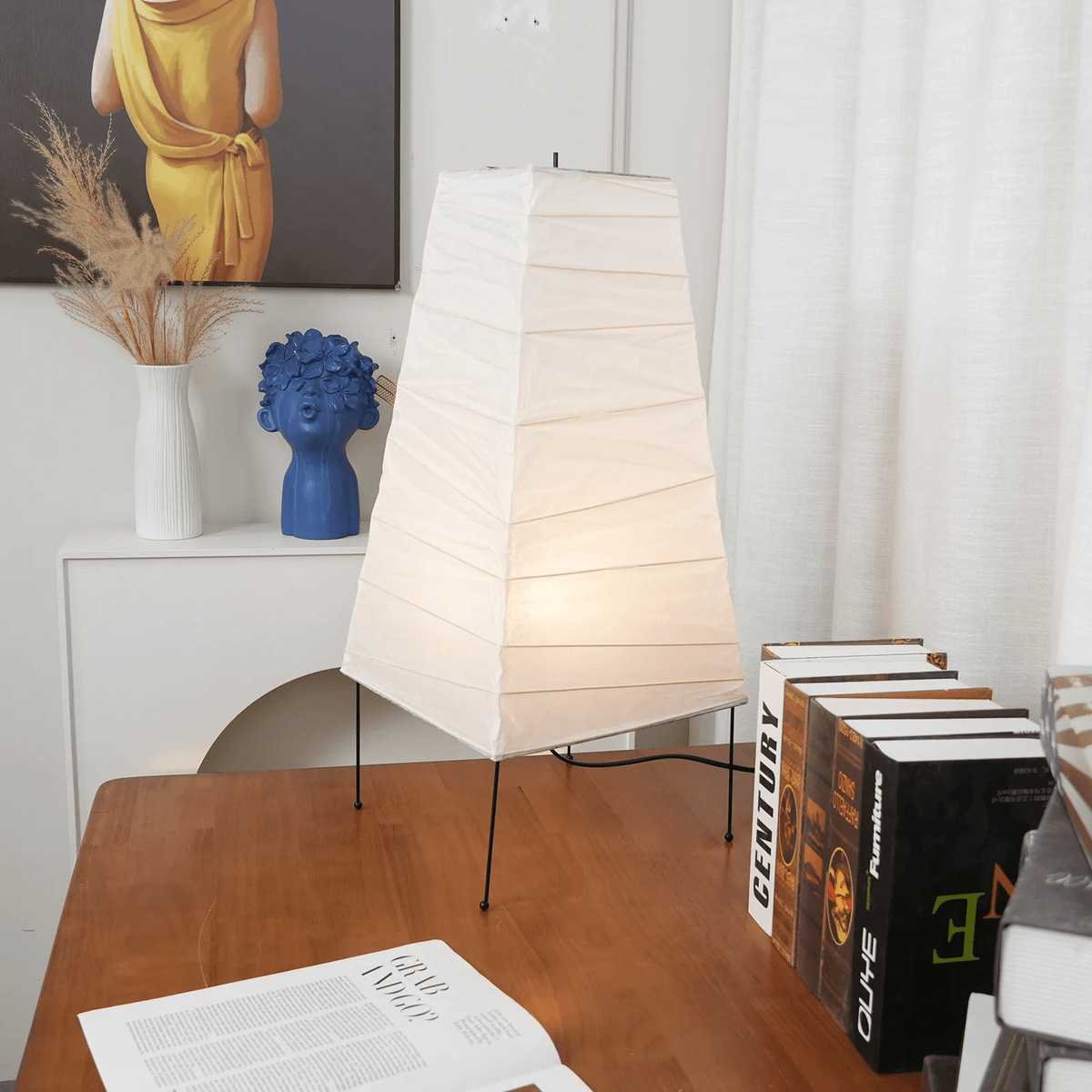Piaaraya Minimalistische tafellamp van rijstpapier