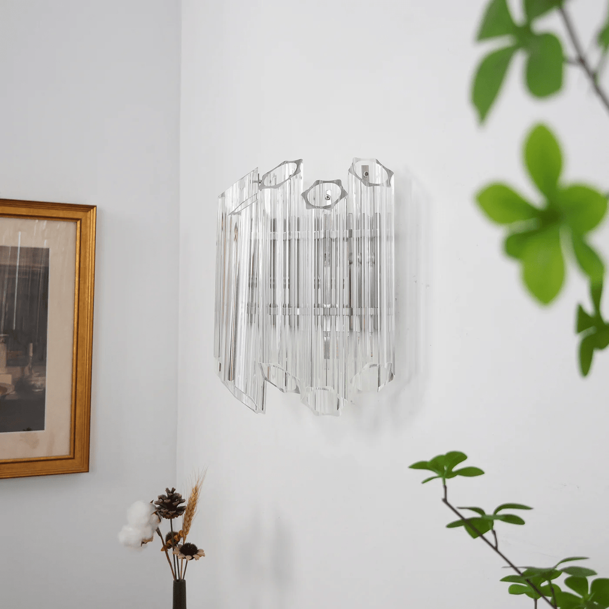 Celalaria wandlamp Helder Murano-glasbuis Cascade
