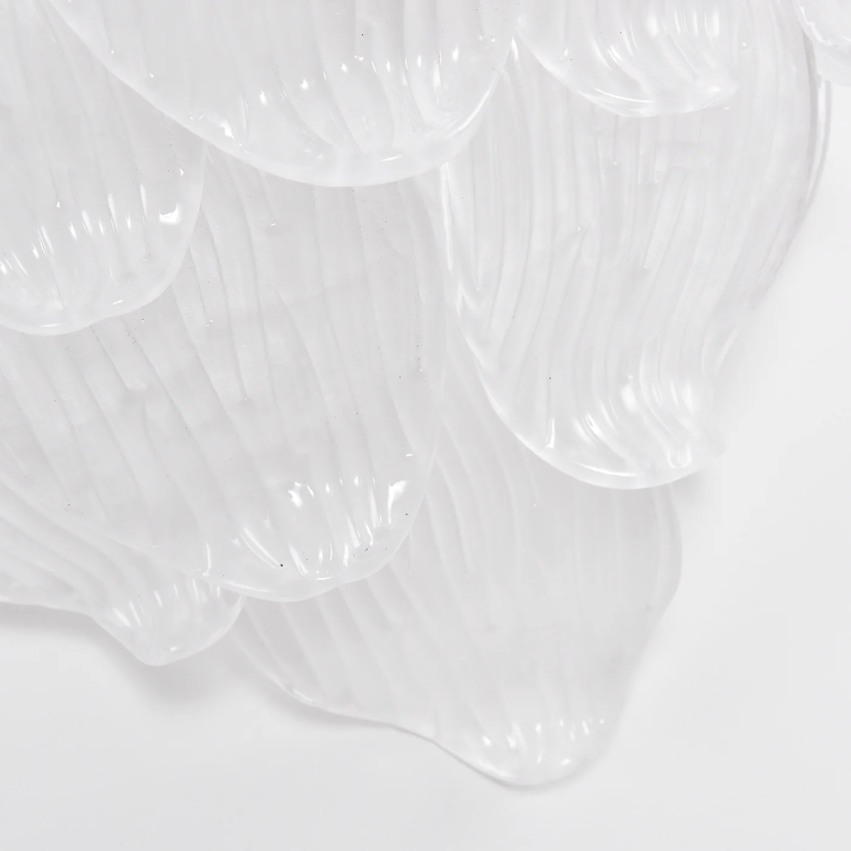 Lioriniella wandlamp Murano-glasbladeren met bloemblaadjes in cascaderende lagen met mat glas