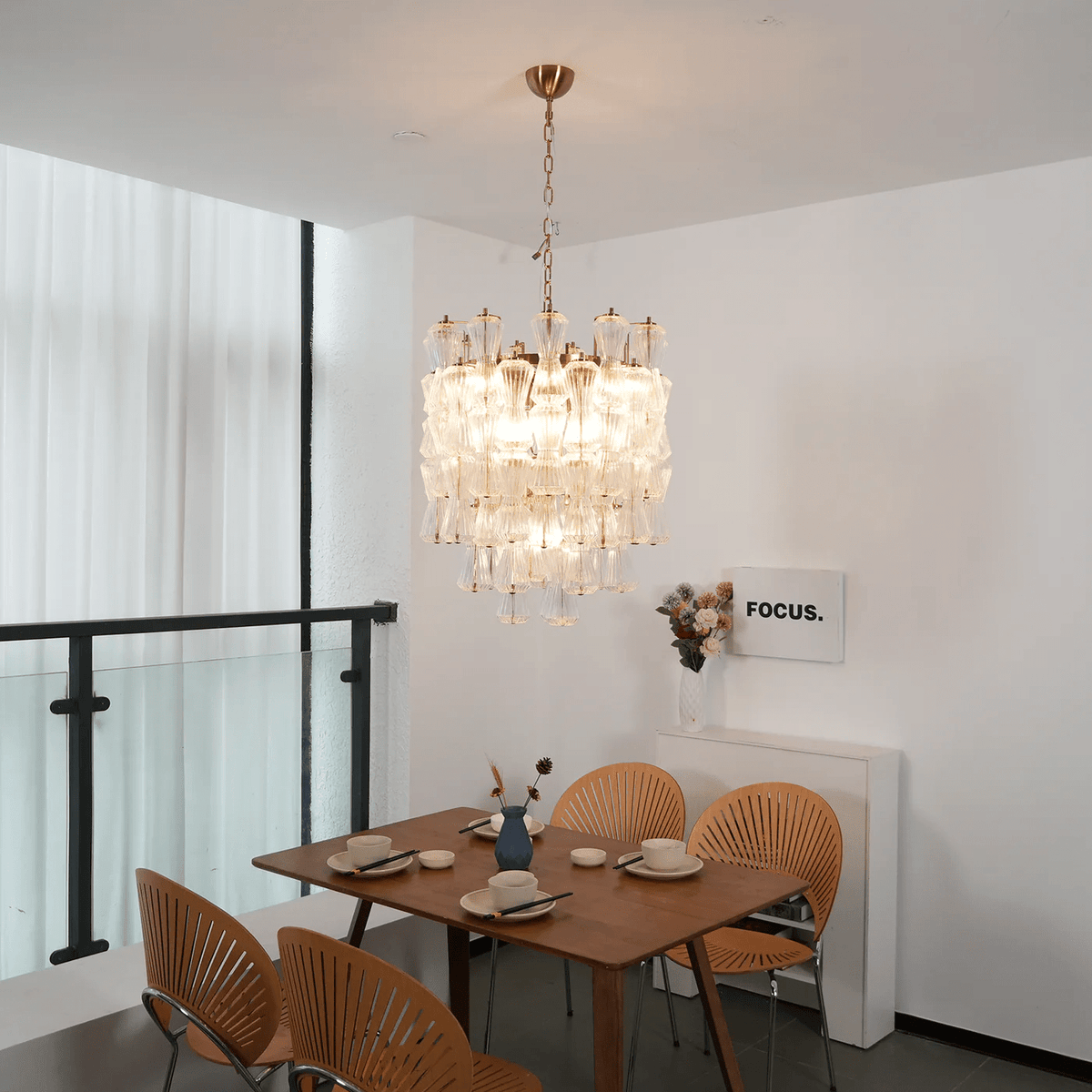Celarena Kroonluchter Murano-glas Bloemcascade