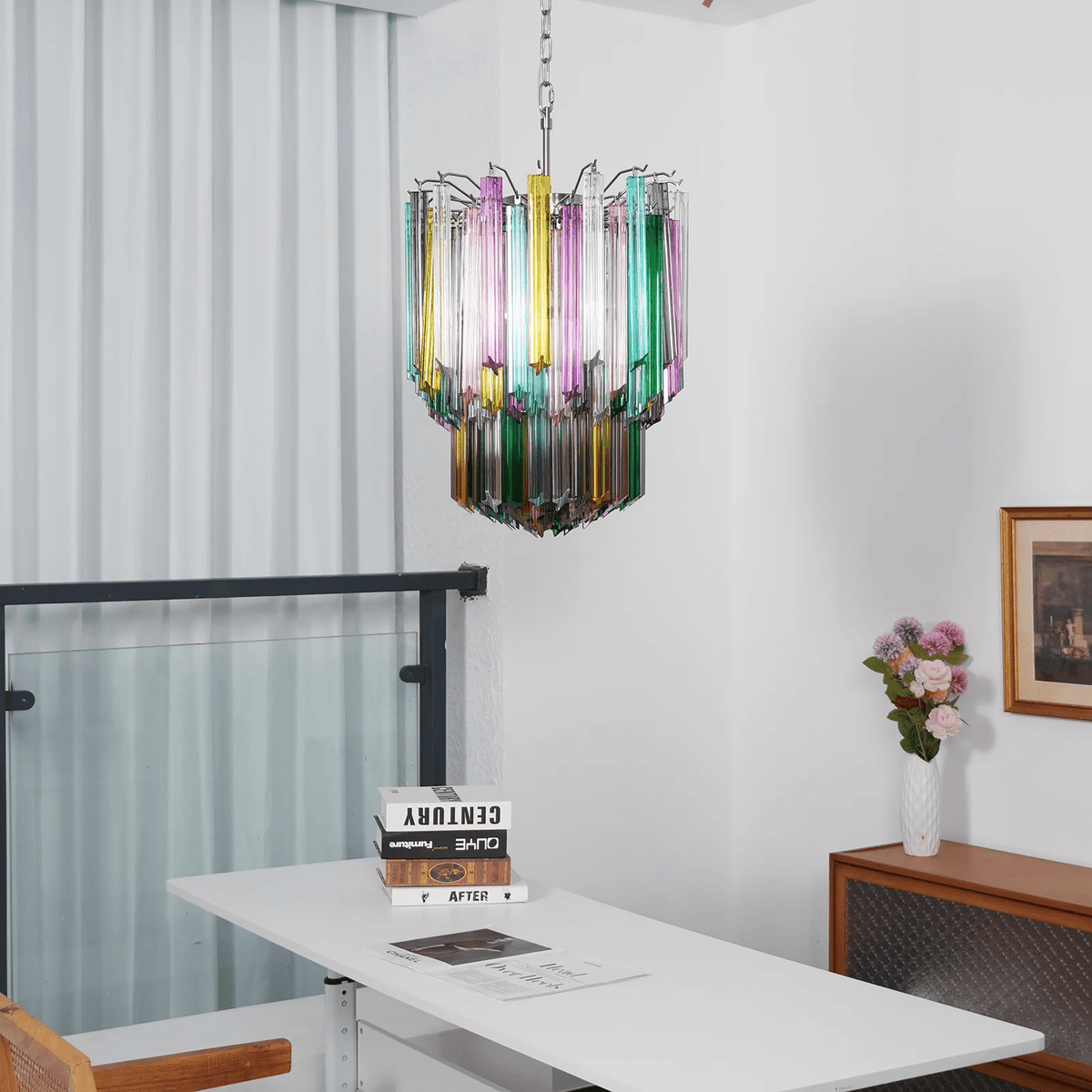 Celorelle Kroonluchter Murano glas Meerkleurig Prisma