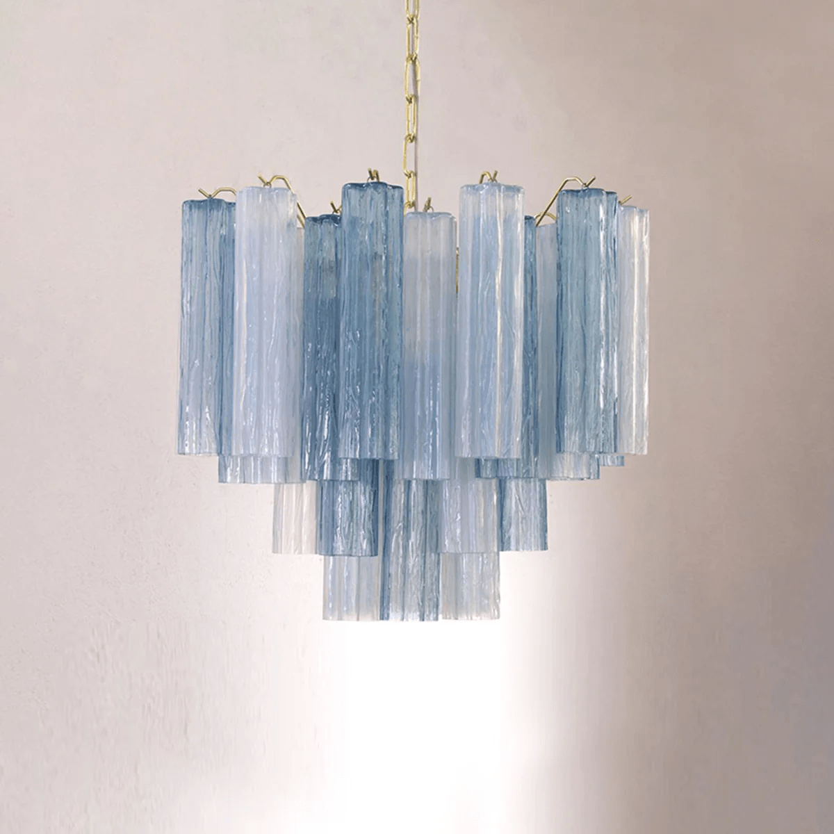 Lioruian kroonluchter Murano glas gelaagd Grijs