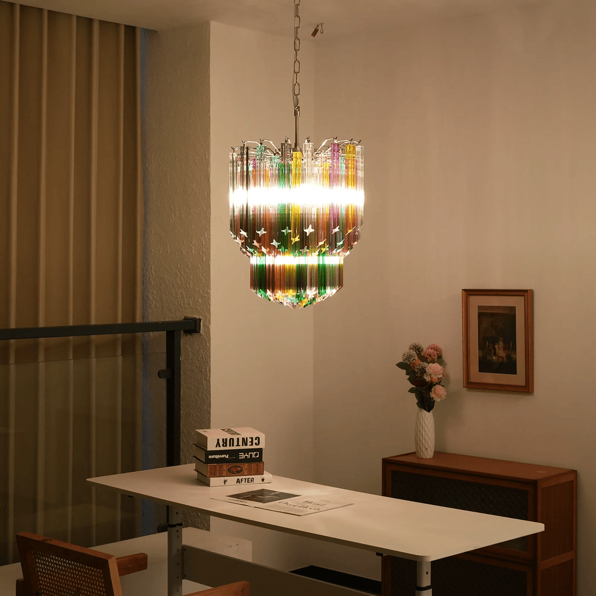 Celorelle Kroonluchter Murano glas Meerkleurig Prisma